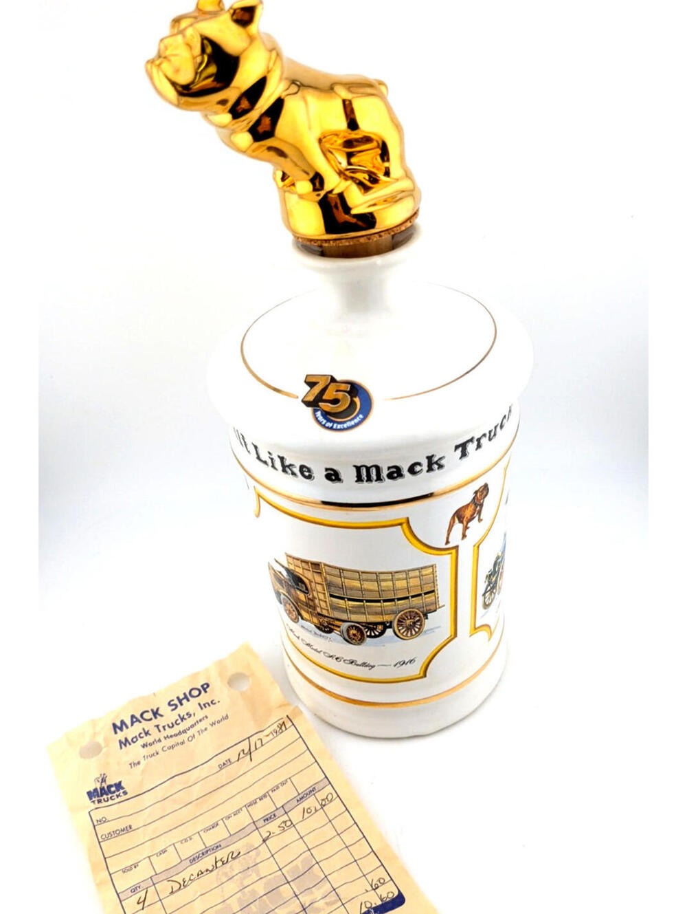 VTG 1975 Mack Truck 75th Anniversary Decanter First Issue Limited Edition *READ*